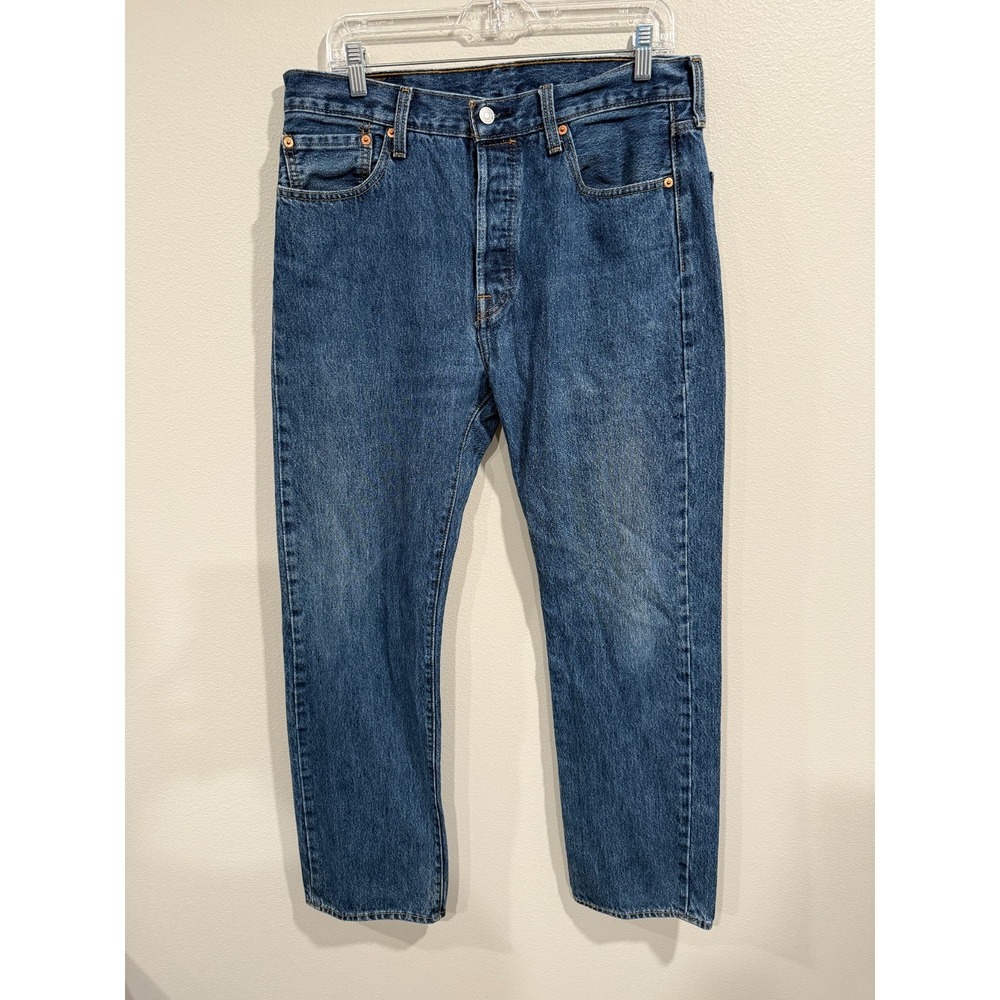 Levi's 501 Straight Jeans Men's 33x32 Blue Denim‎ Cotton High-Rise Button-Fly